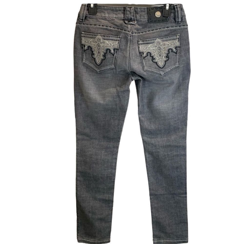 Antik denim jeans low rise embroidered pockets size 27